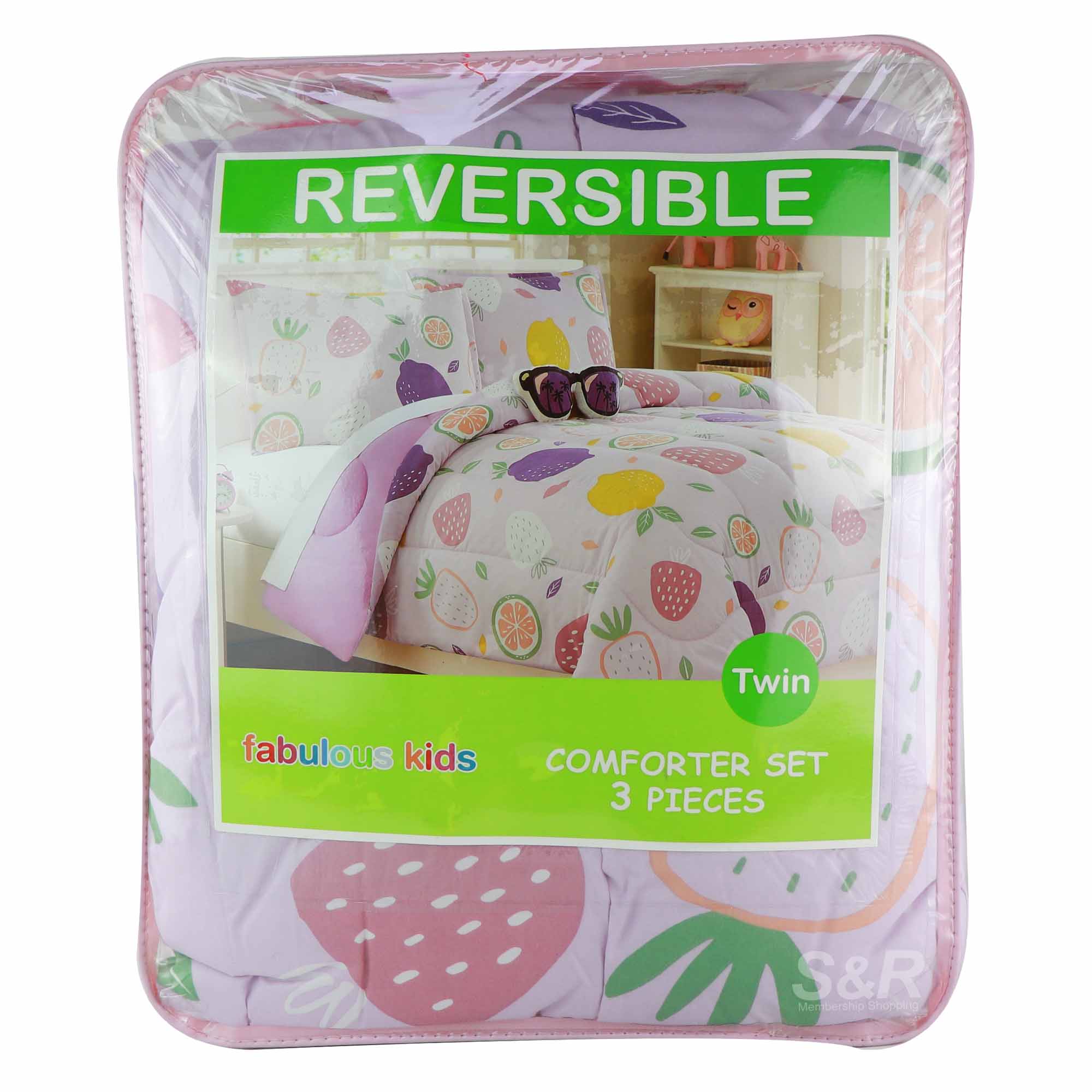 Fabulous Kids Reversible Twin Size Comforter Fruit Design 1 Set